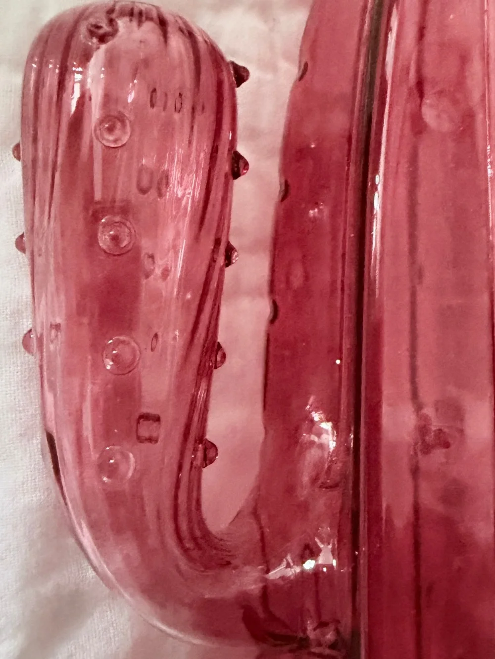 NWOT Anthropologie Pink Hand Blown Glass Cactus Bud Vase